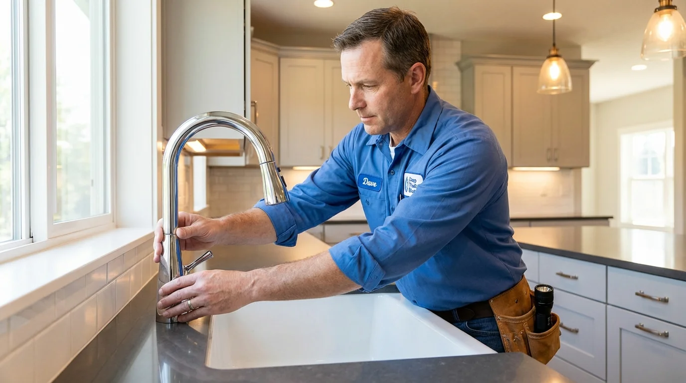Kitchen faucet installation by Johns Plumbing LLC in McDonough
